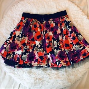 MATERIAL GIRL [NWT] Fiery Red Watercolor Miniskirt